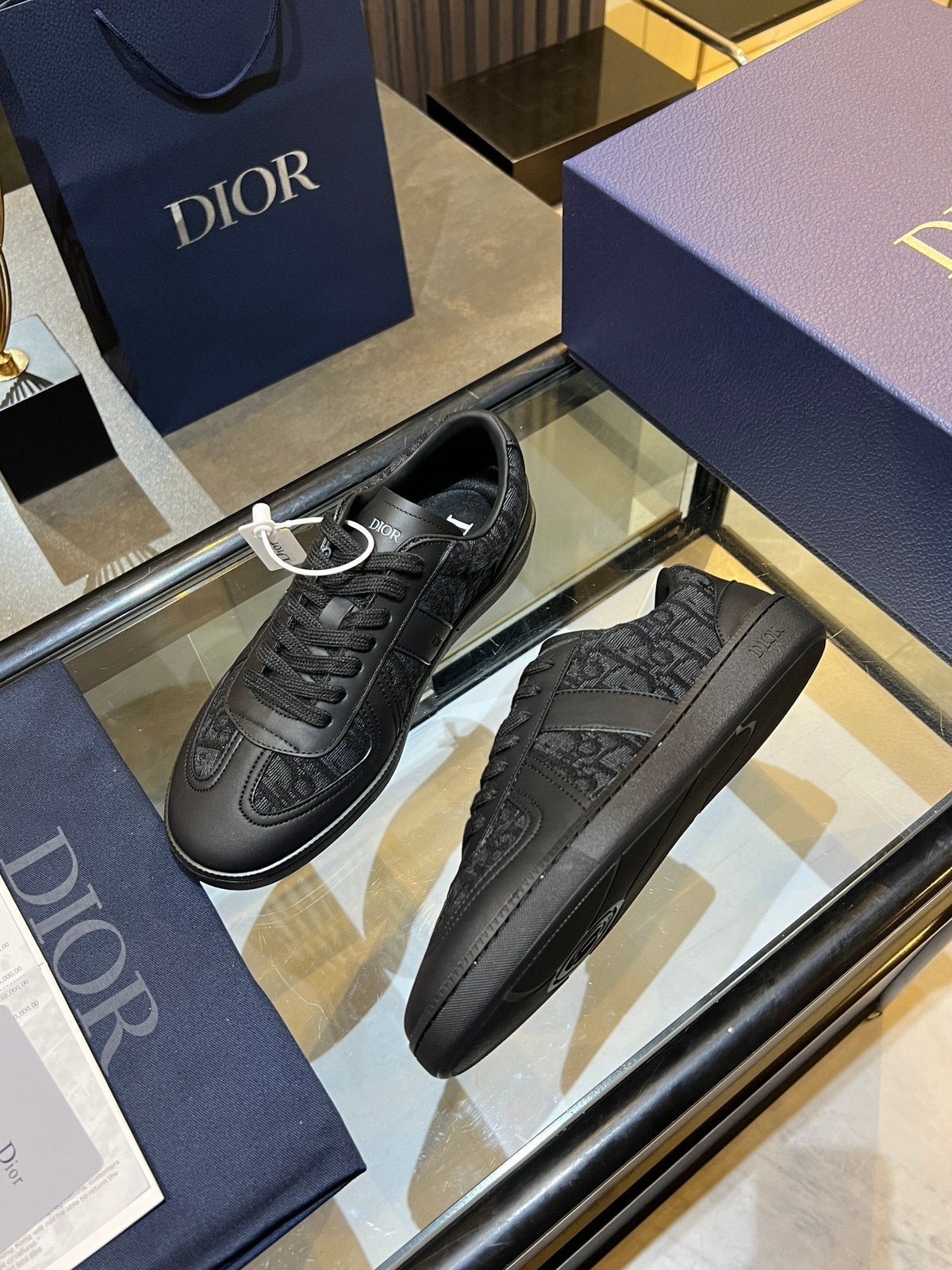 CD 26s Low Top Sneakers Black Dior Oblique Jacquard And Calfskin 728419