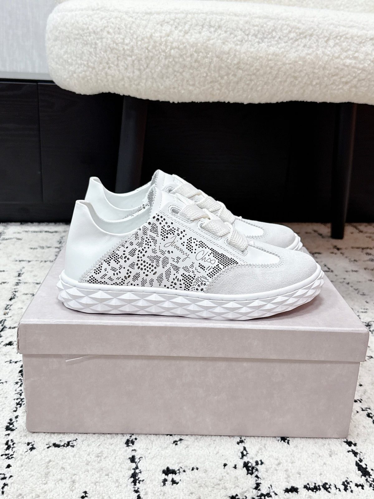 Jimmy Choo 26S Sneakers White Suede 528146