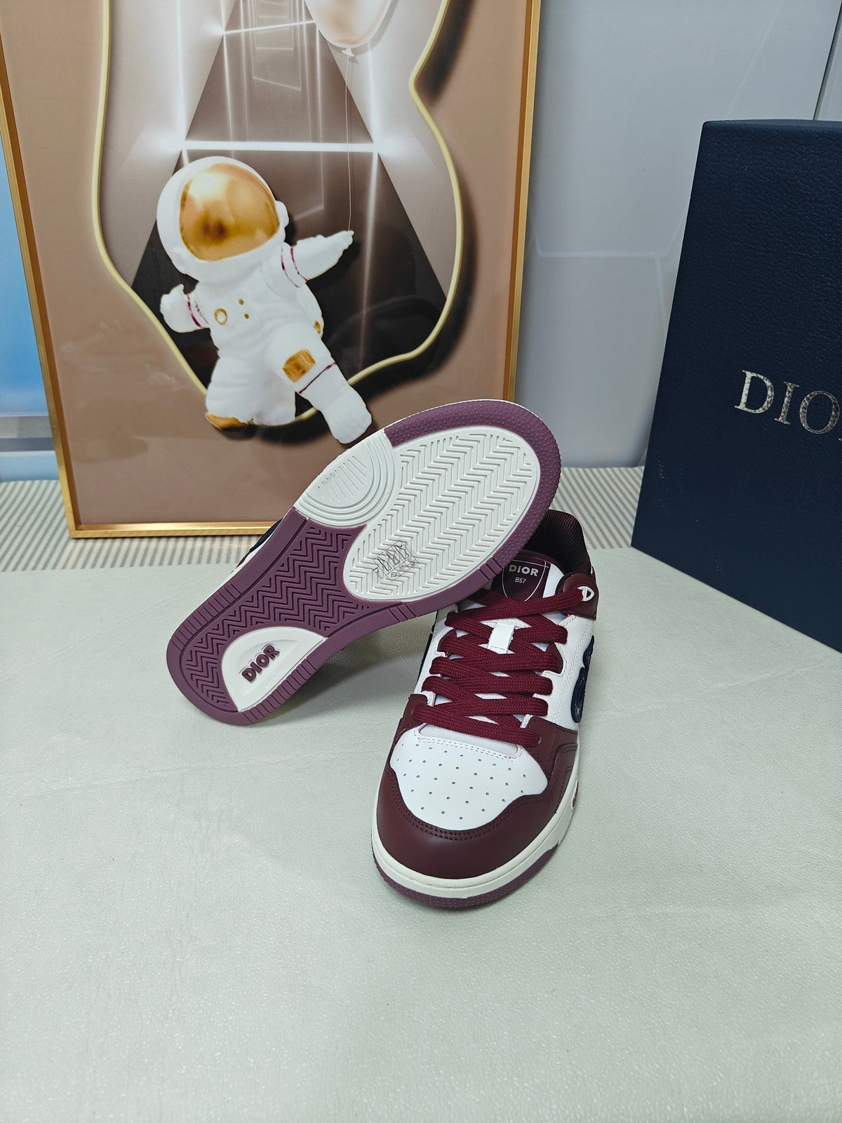 CD 26s Low Top Sneaker White Burgundy Red Calfskin 529184