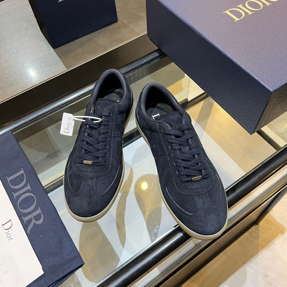 CD 26s Low Top Sneakers Black Blue Suede 492015