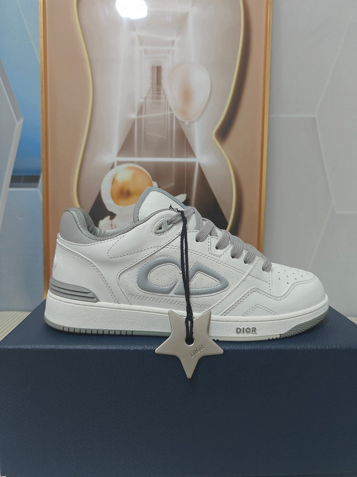 CD 26s Low Top Sneaker White Grey Calfskin 831492