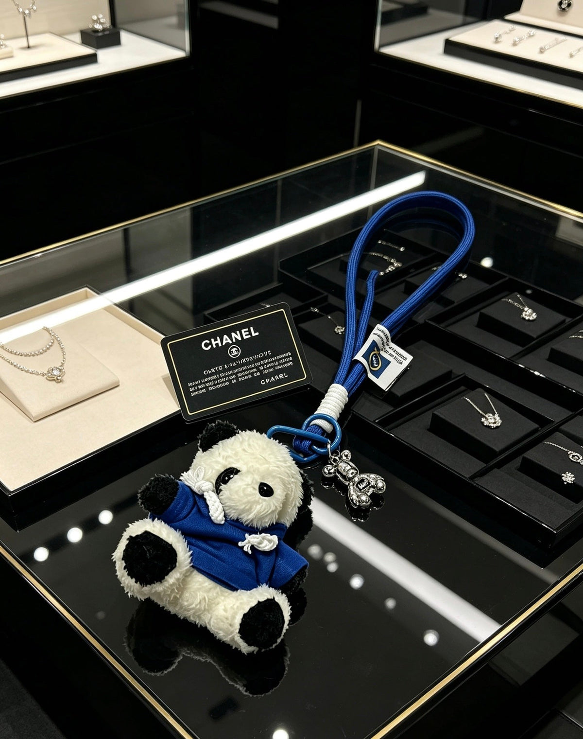 Chanel White Blue Bear Charm