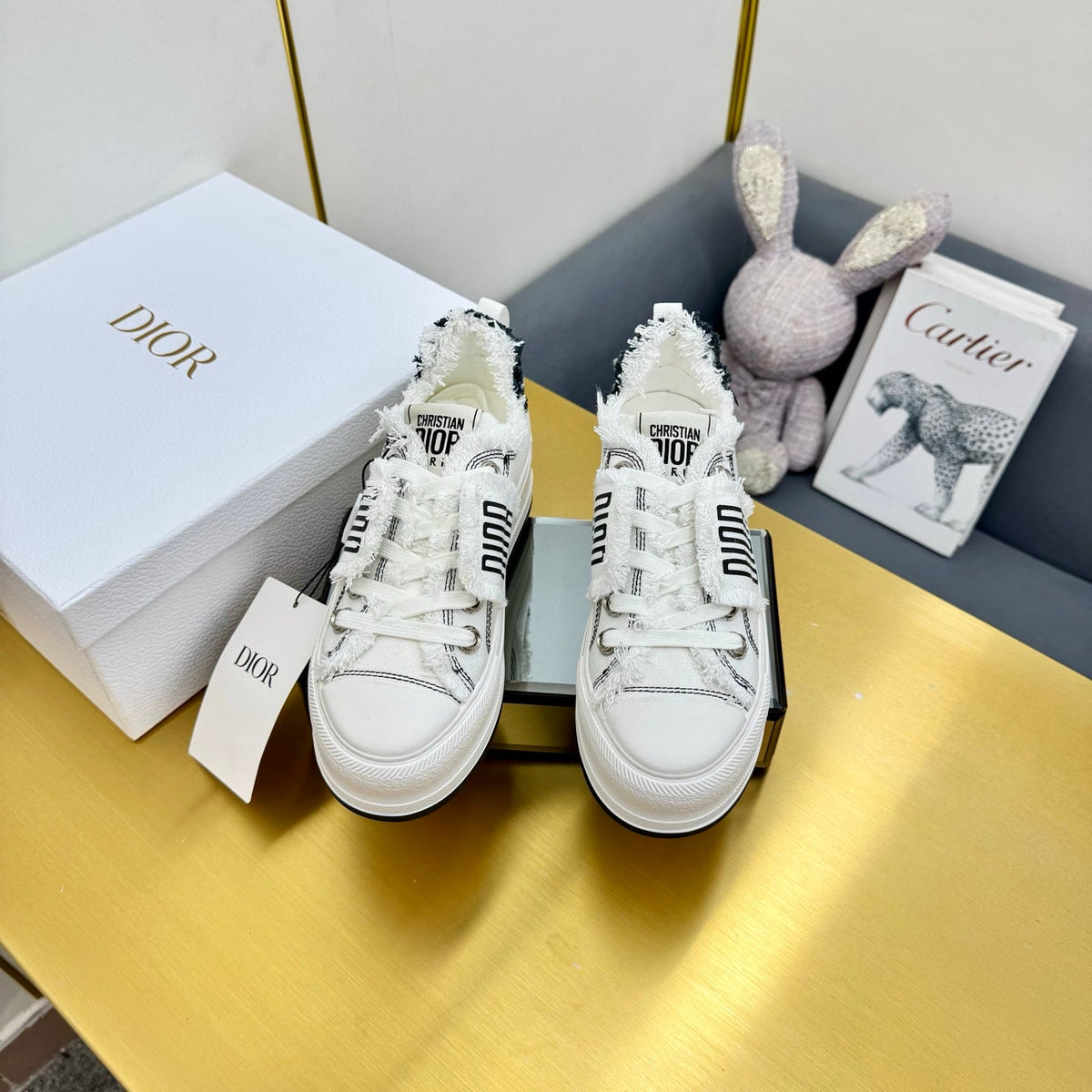CD 26s Platform Sneaker 50mm White Canvas 618394