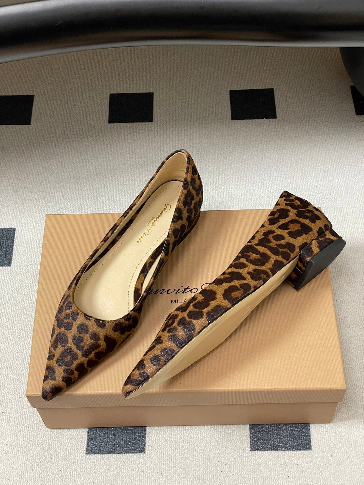 GR 26s Flats Leopard Print Pony Hair 164791
