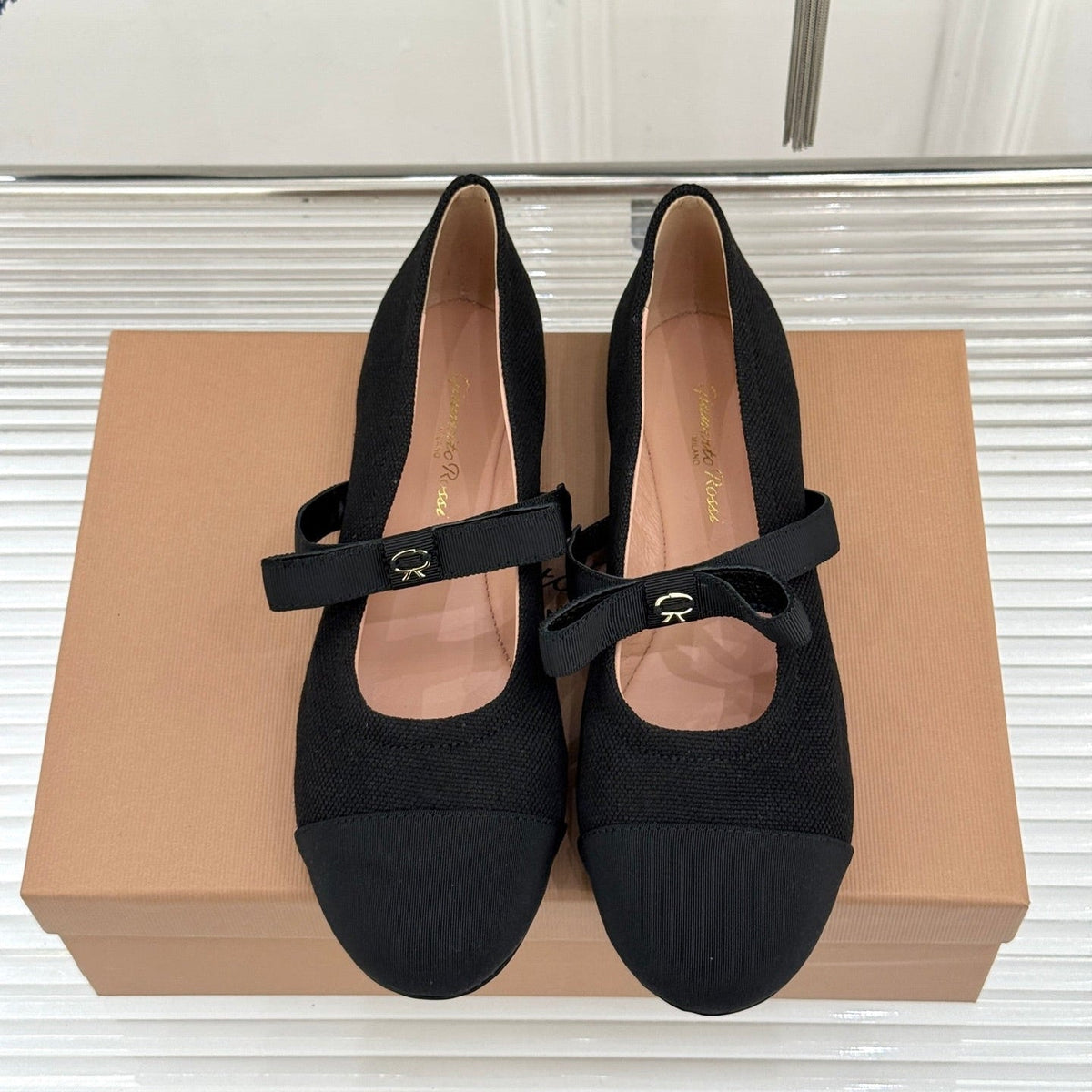 GR 26s Mary Jane Flats Black Fabric 164782