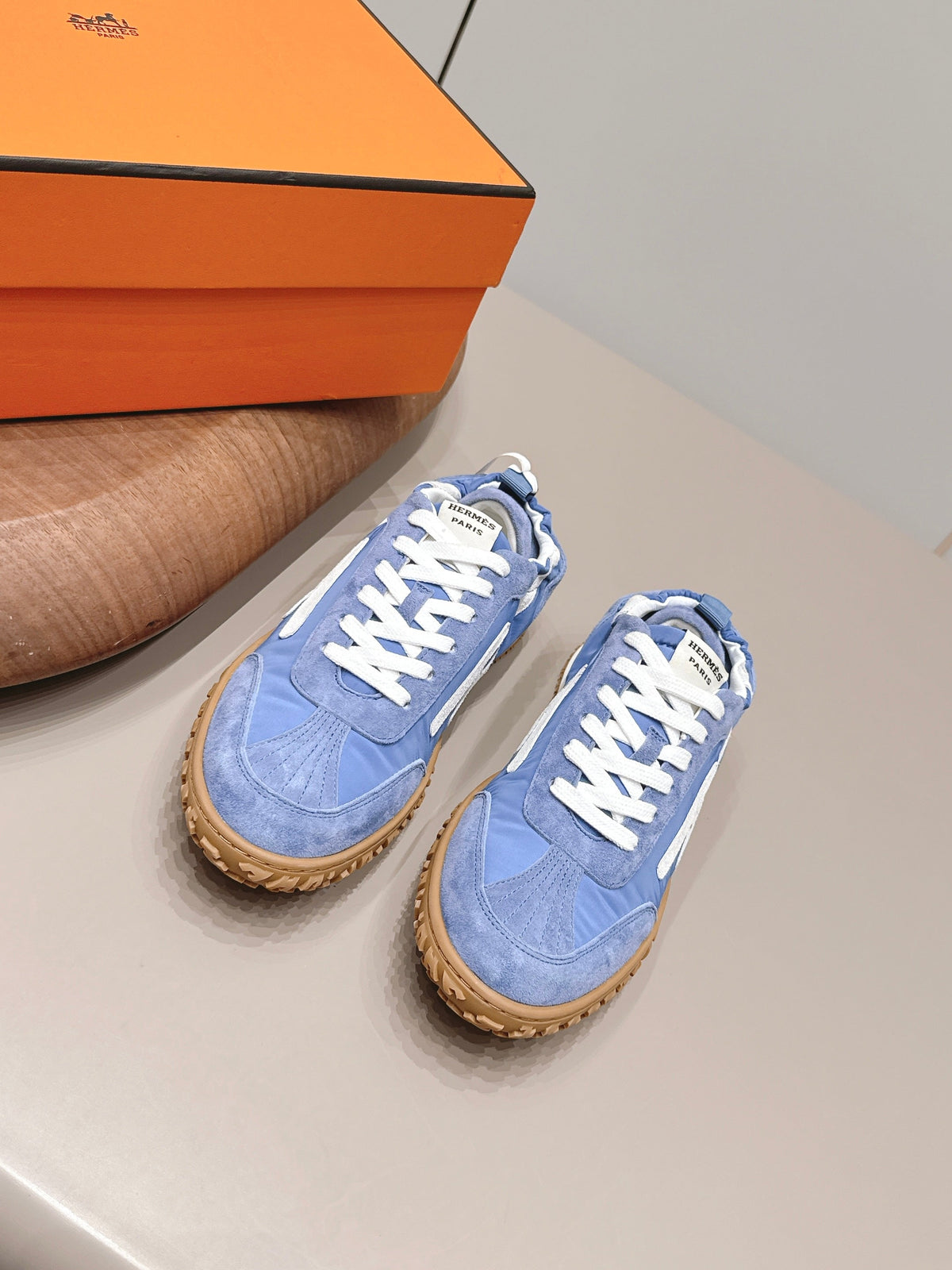 HM 26S Bouncing Sneakers Blue Nylon Suede
