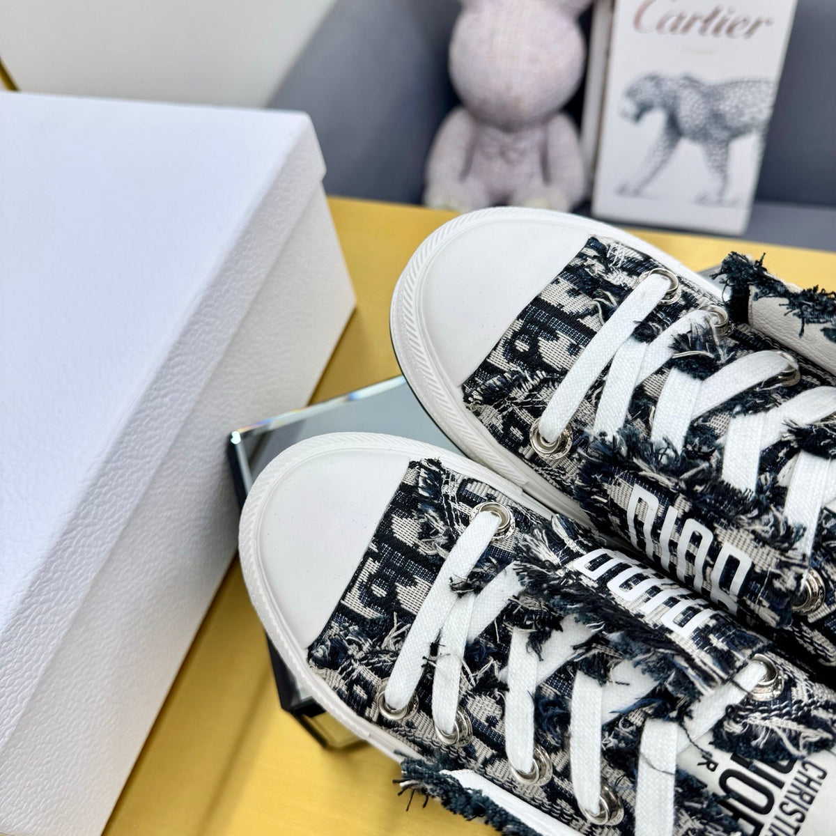 CD 26s Platform Sneaker 50mm Black White Oblique Canvas 839152