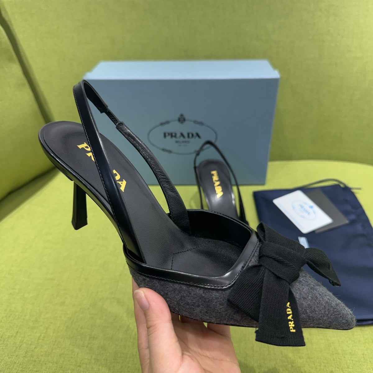 Prad 2026 Bow Detail Slingback 75mm Fabric 148635