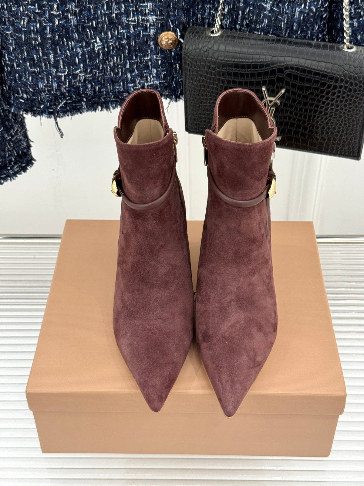GR 26s Jungle Mamba Booties 8cm Burgundy Suede 175080