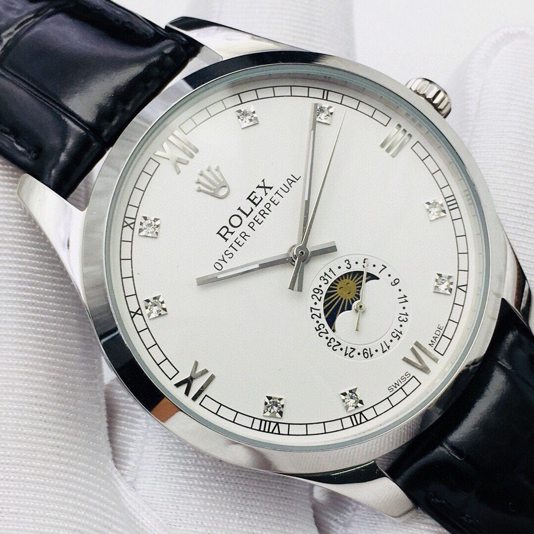 OYSTER PERPETUAL 41 MOONPHASE STEEL CASE WHITE DIAL