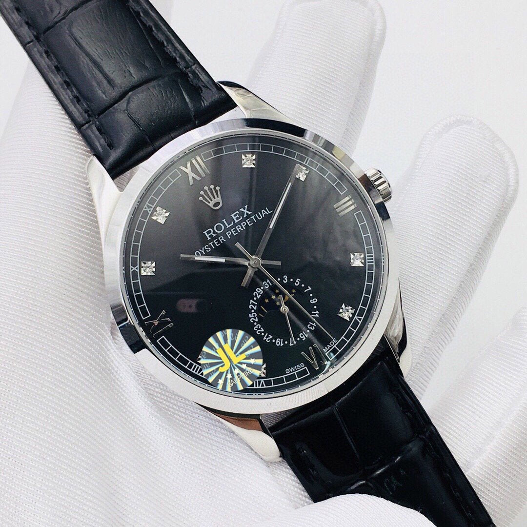 OYSTER PERPETUAL 41 MOONPHASE STEEL CASE BLACK DIAL