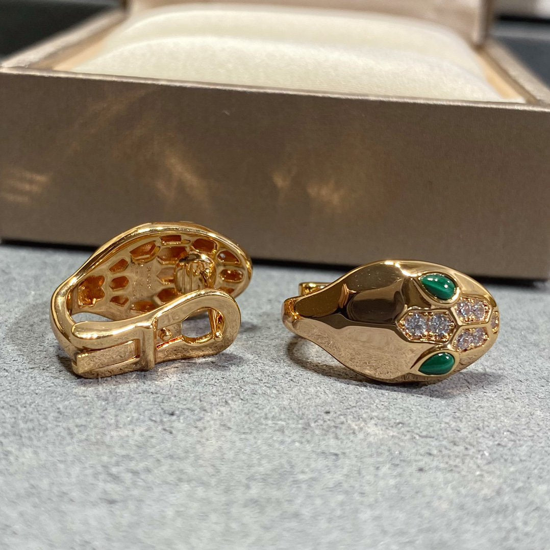 SERPENTI PINK GOLD DIAMOND EARRINGS STUD