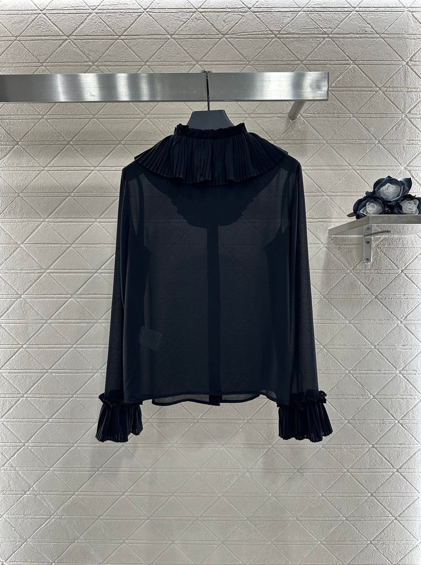 CHANEL LACE RUFFLED SHIRT STYLE 285
