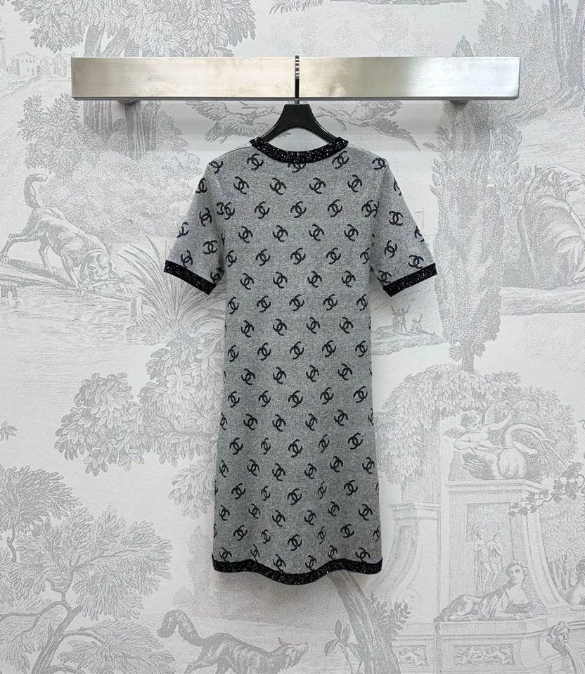 CHANEL KNIT SEQUIN SHORT SLEEVE DRESS STYLE 275