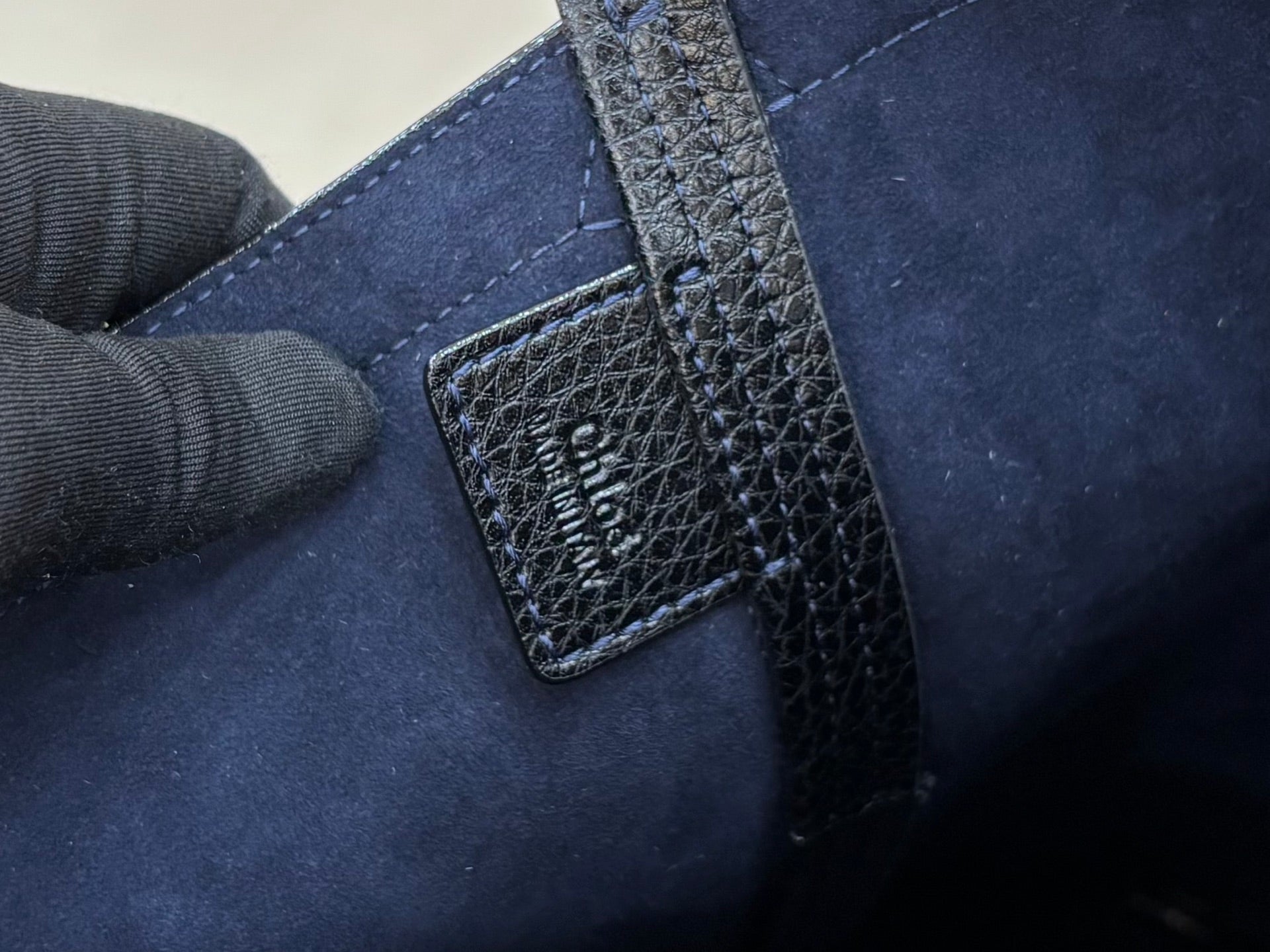 Chloe Spin Tote Bag Medium 27cm Blue Denim Calfskin 272224