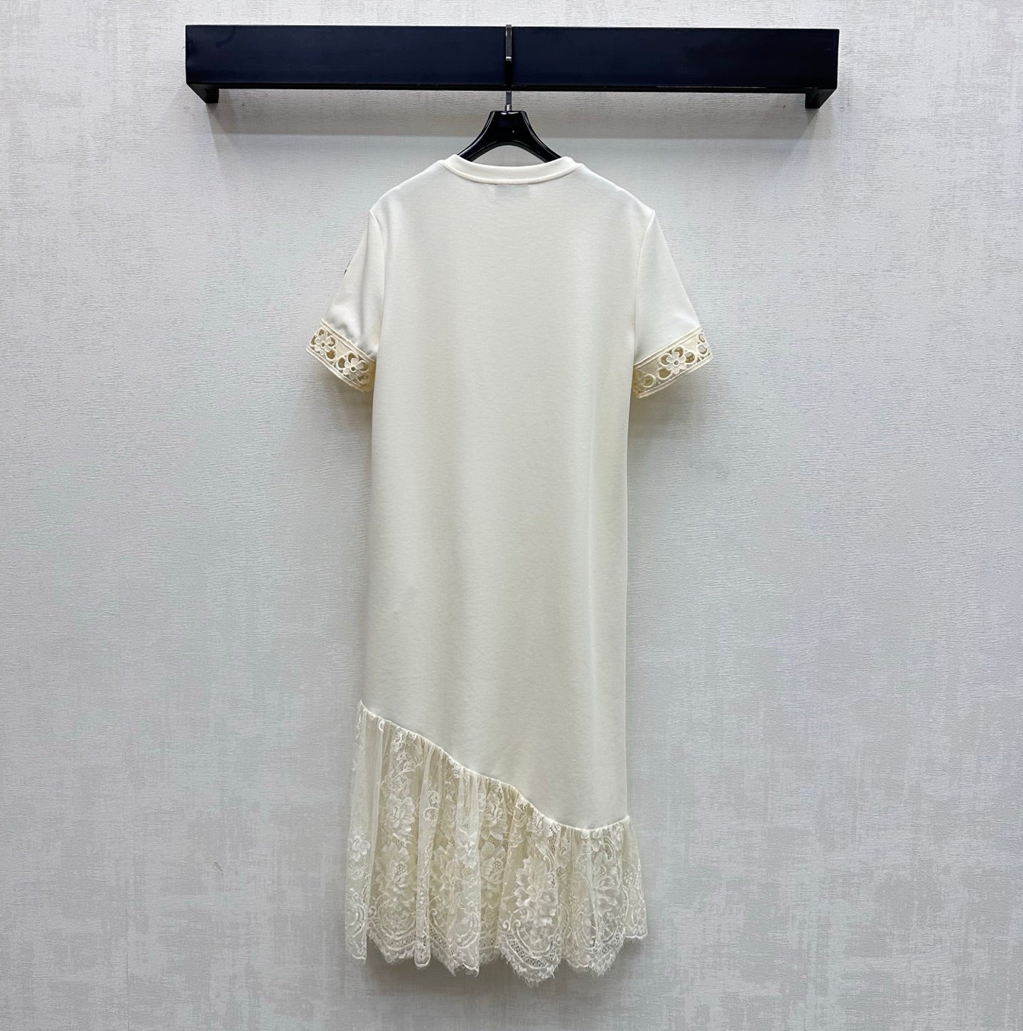 Moncler 26 Lace Patchwork Dress Beige in Cotton 366758