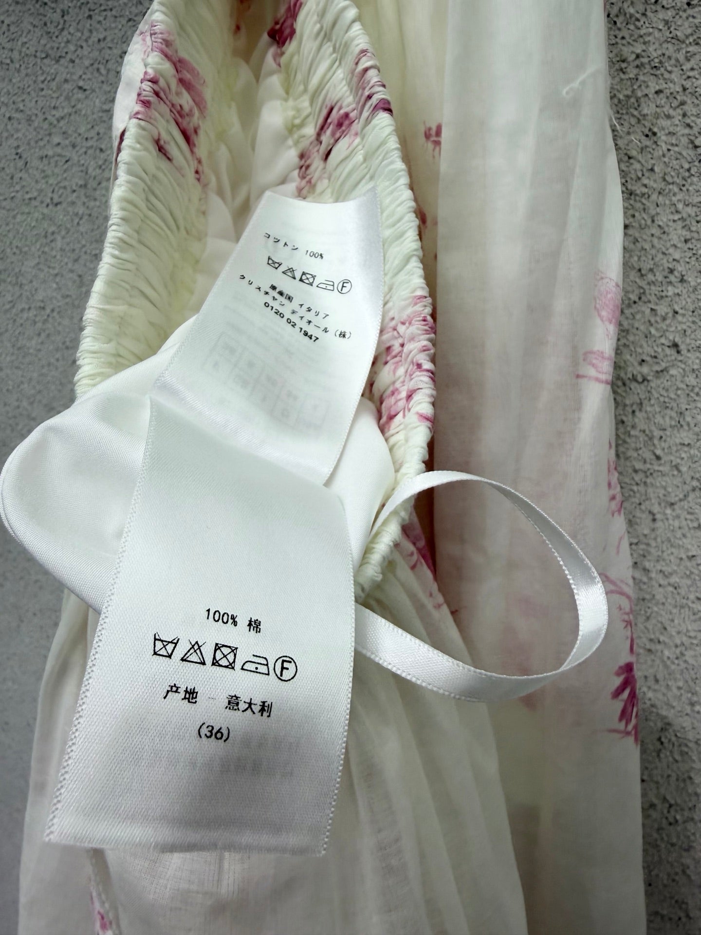 CD Pink Floral Print Elastic Waist Midi Skirt in Cotton 376601