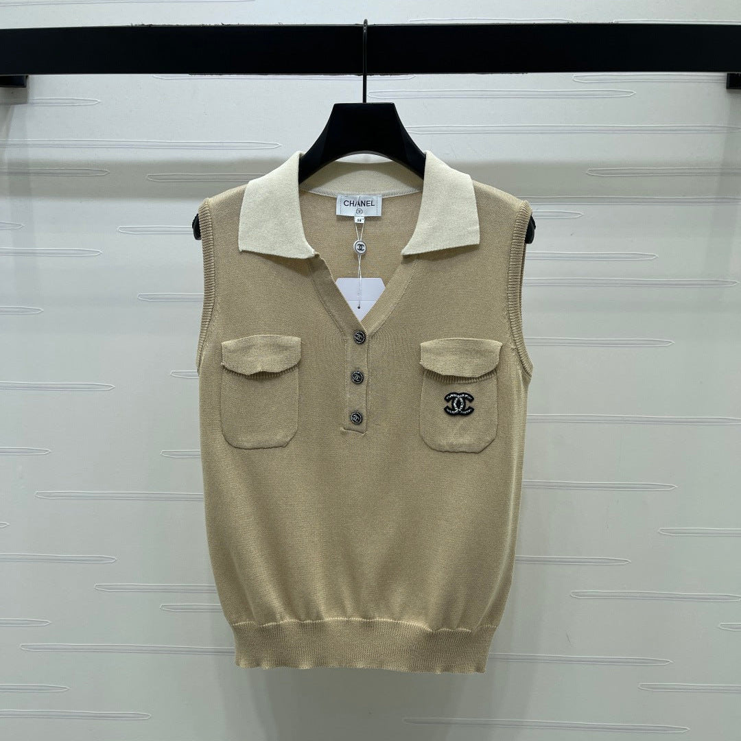 CC 26 Vest Khaki Beige in Wool 385387