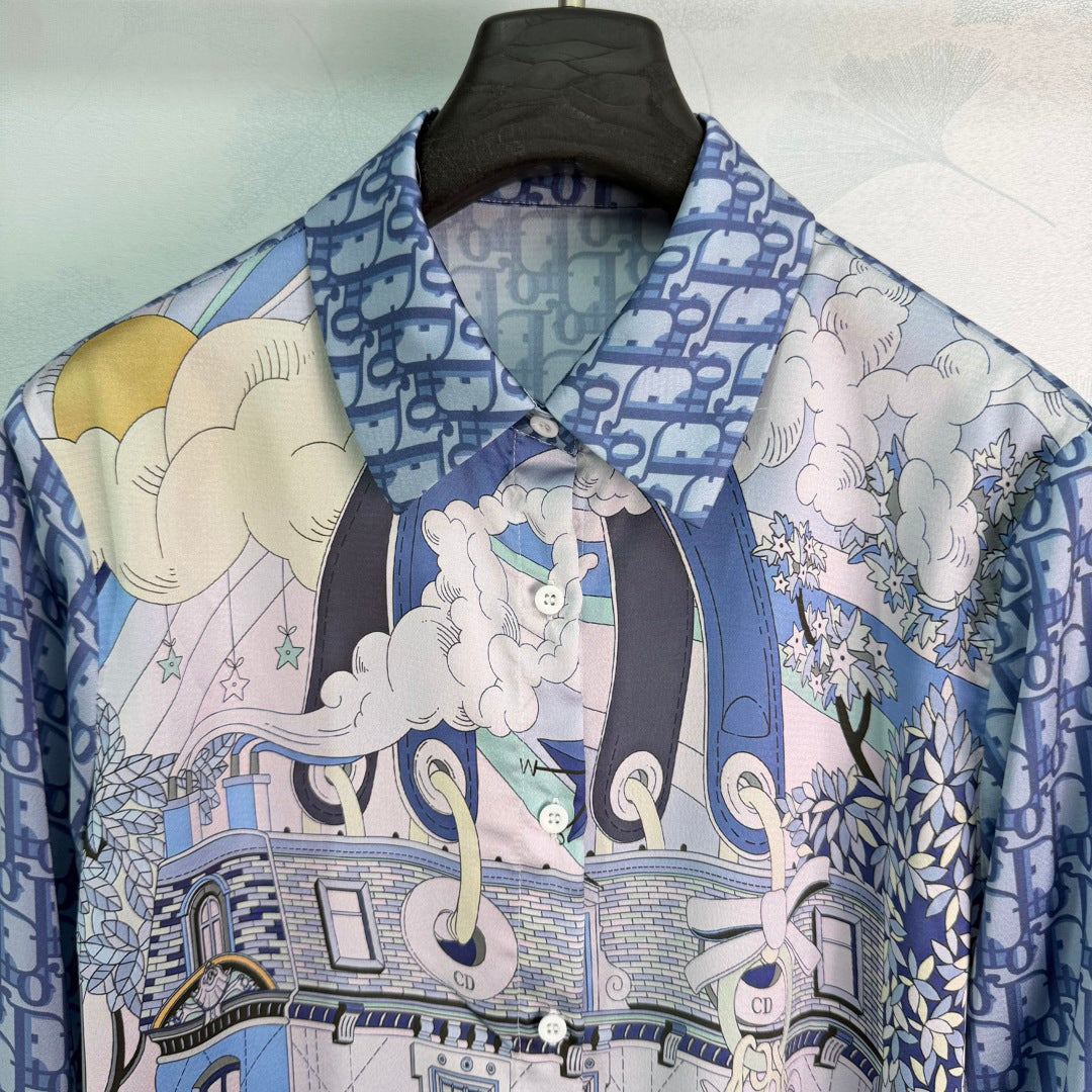 CD 26 Printed Shirt Blue in Polyester