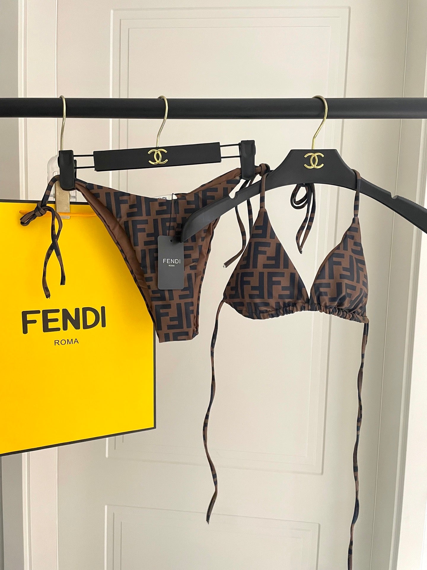 FF Swimsuit Brown Black Polyamide 180513