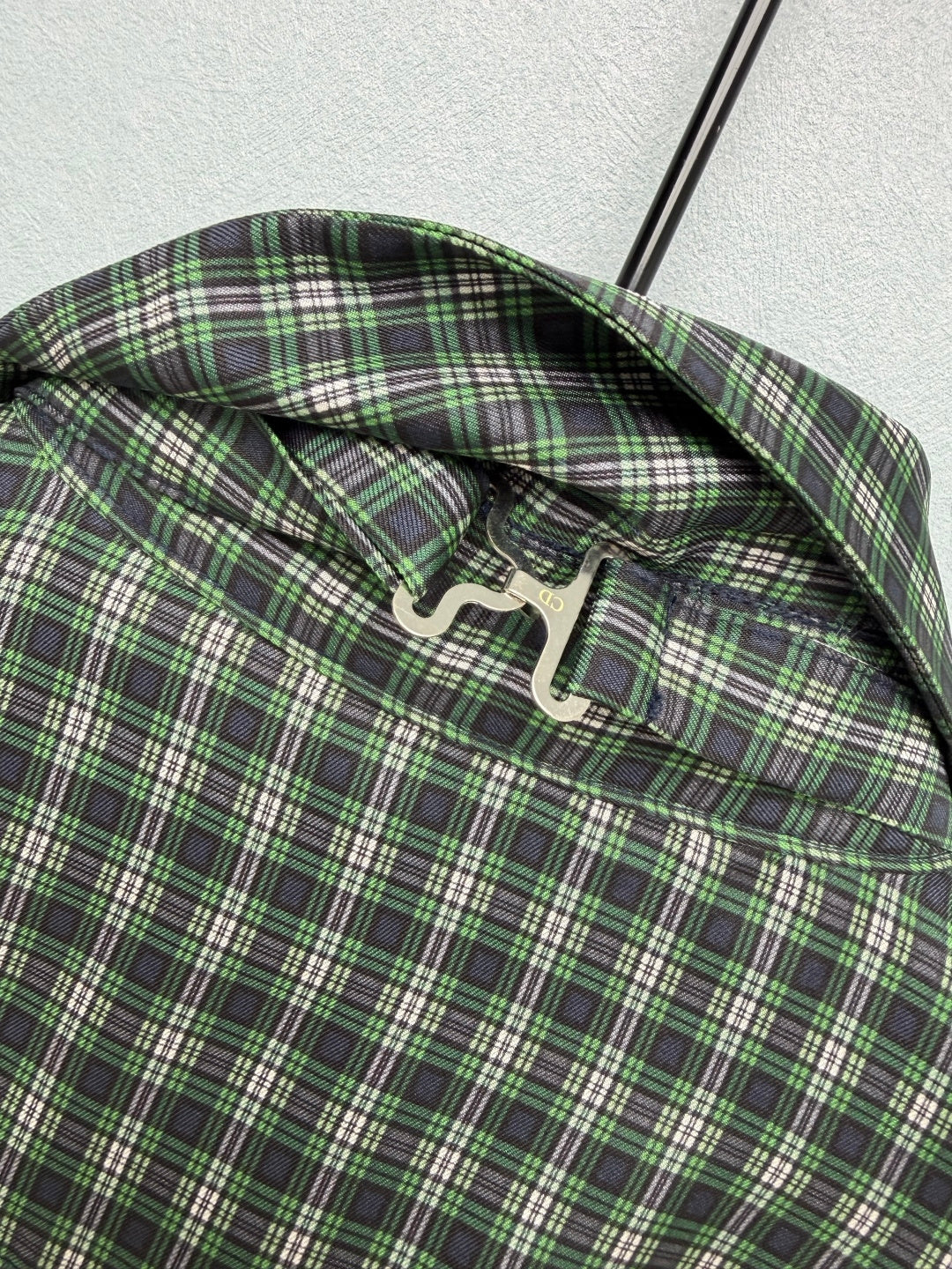 CD 26 Green Plaid Bow Tie Silk Shirt in Silk 386514