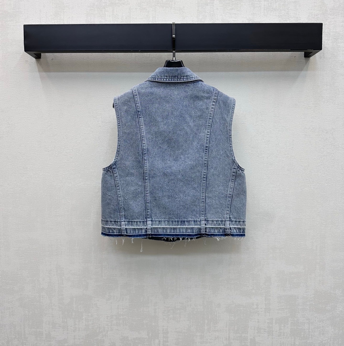 CC 26 Tassel-Edge Denim Vest Blue in Cotton 389543