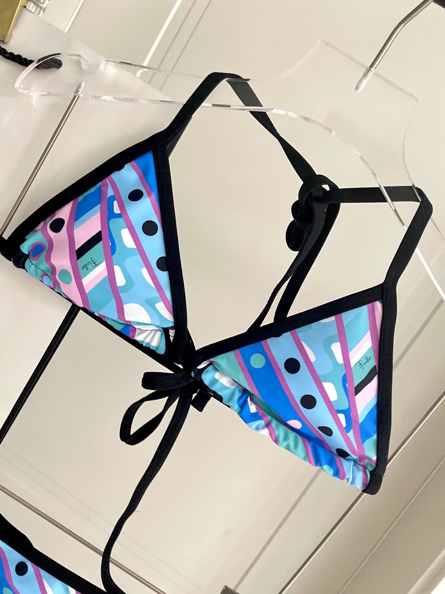 Pucci 3-Piece Swimwear Set Blue Pink Green Marmo Print 149631