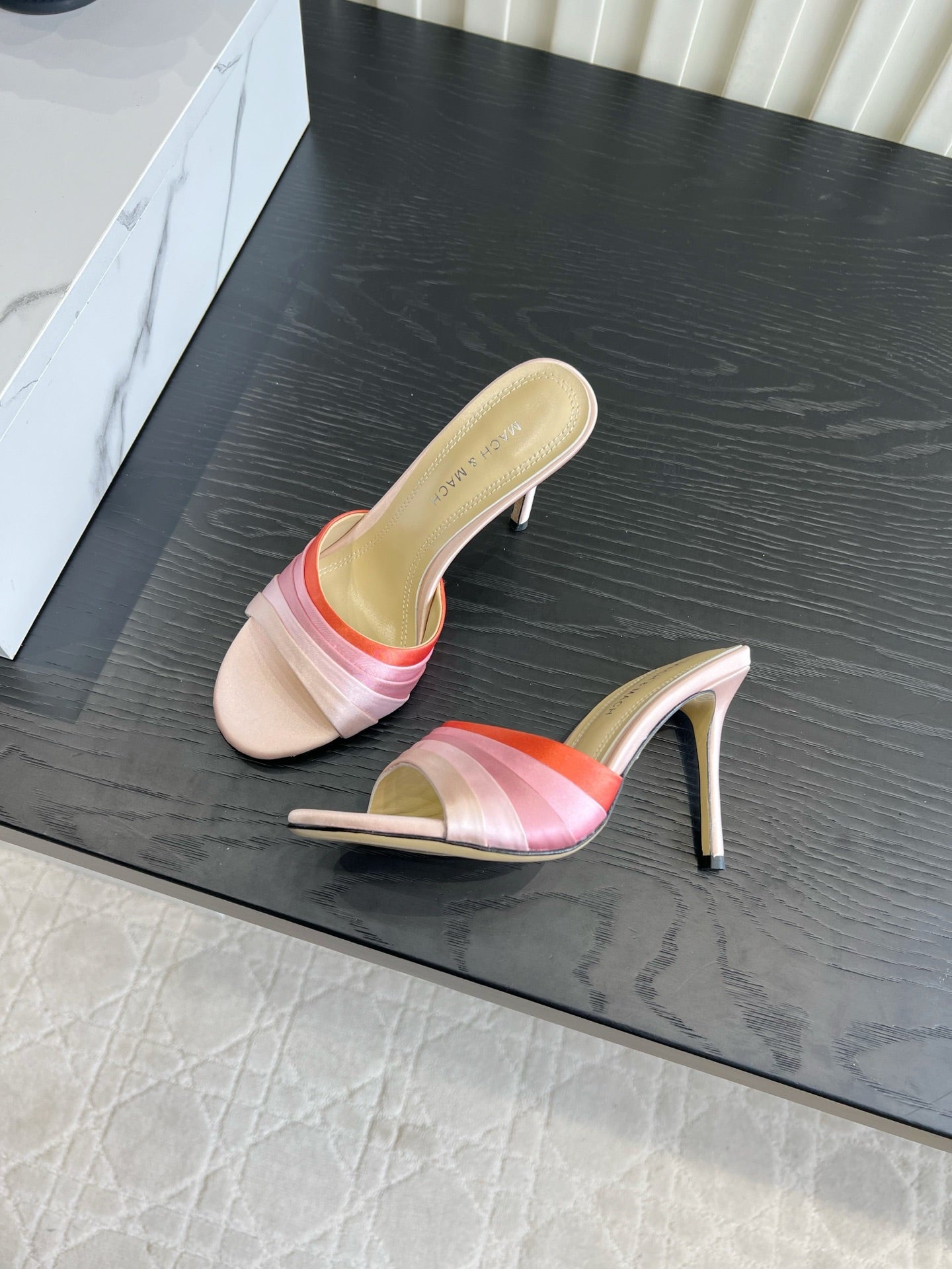 Mach Sandals 9.5cm Pink Red Ombre Satin 851918