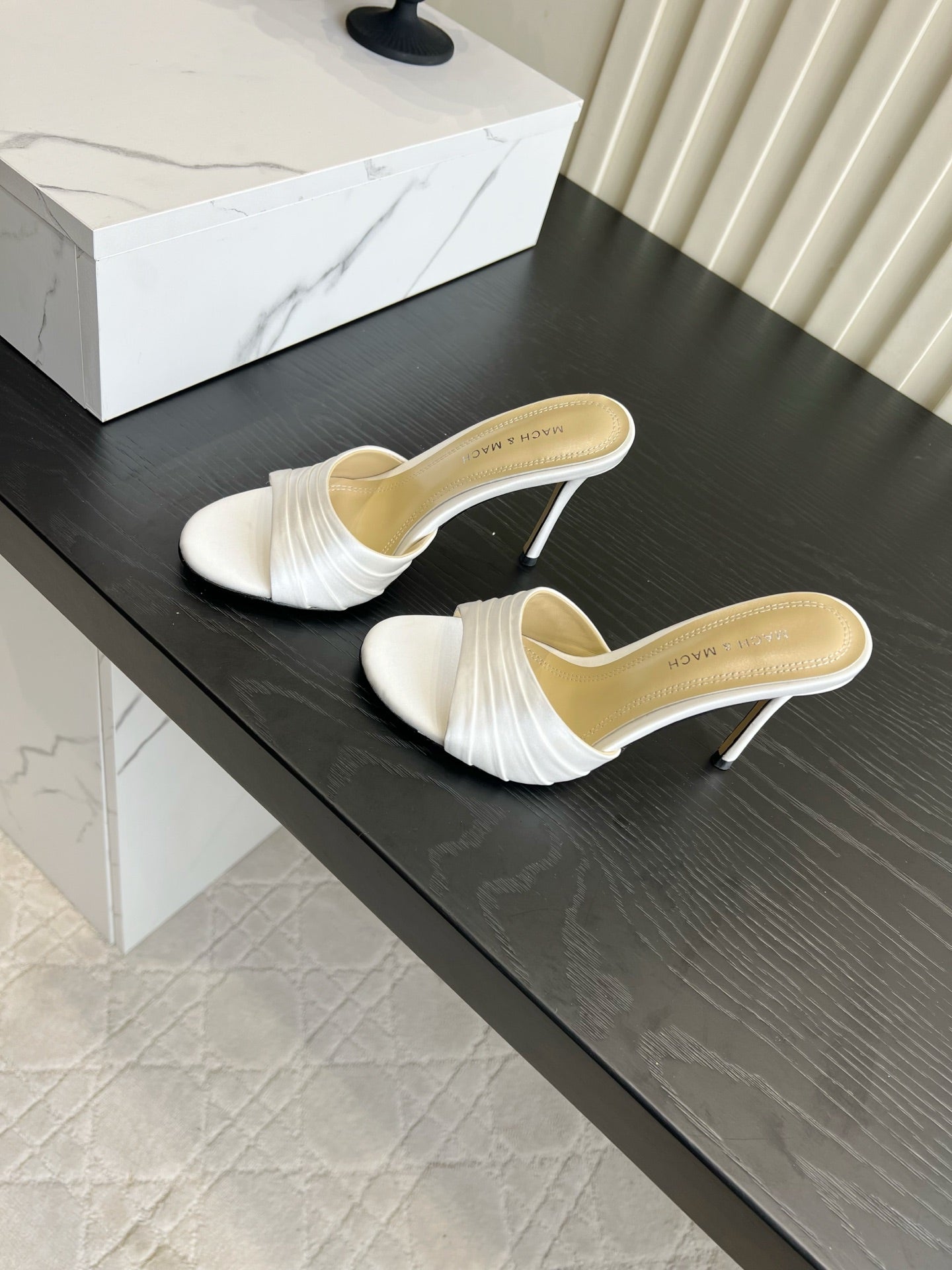 Mach Sandals 9.5cm White Ombre Satin 851915