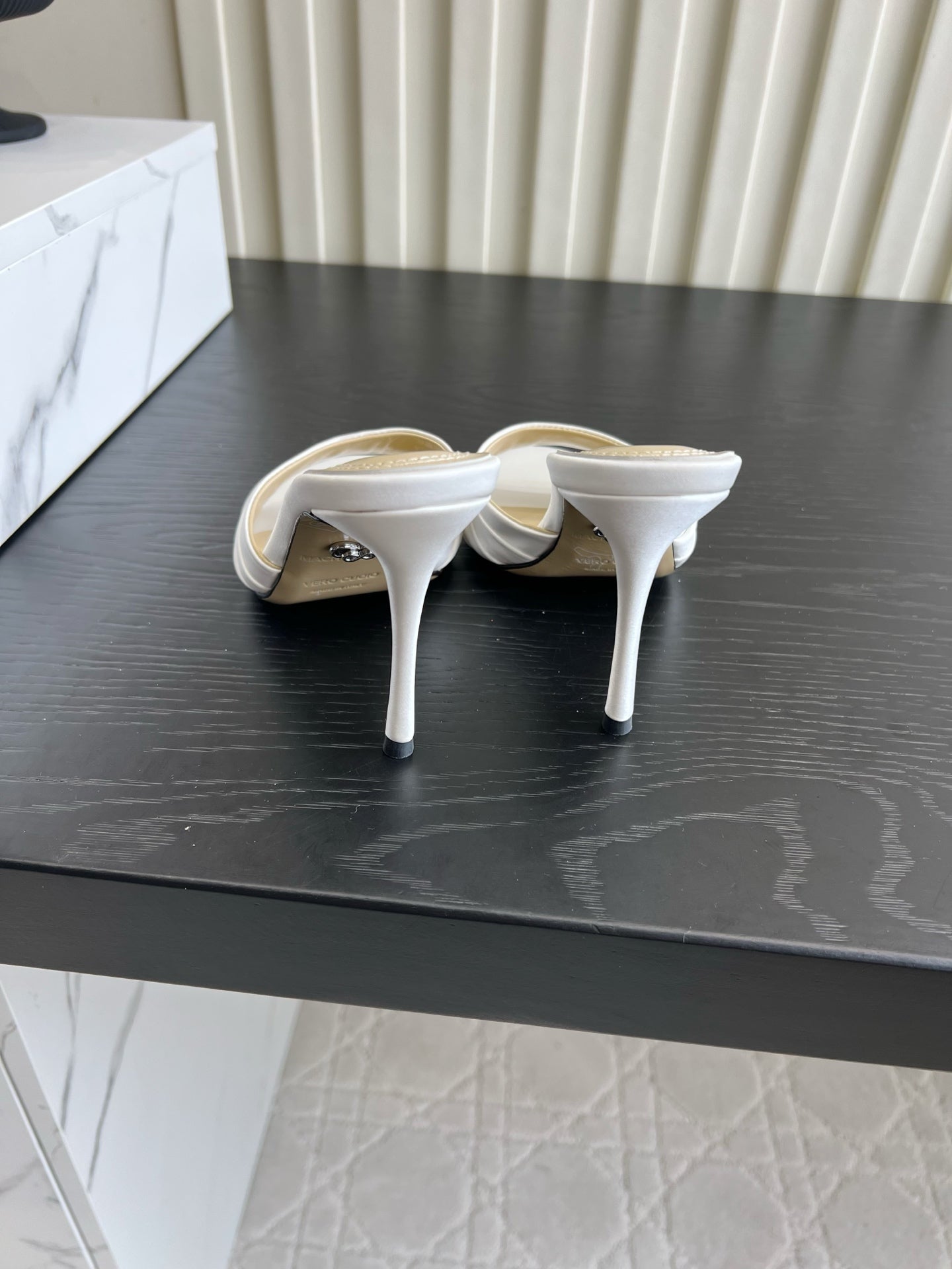 Mach Sandals 9.5cm White Ombre Satin 851915