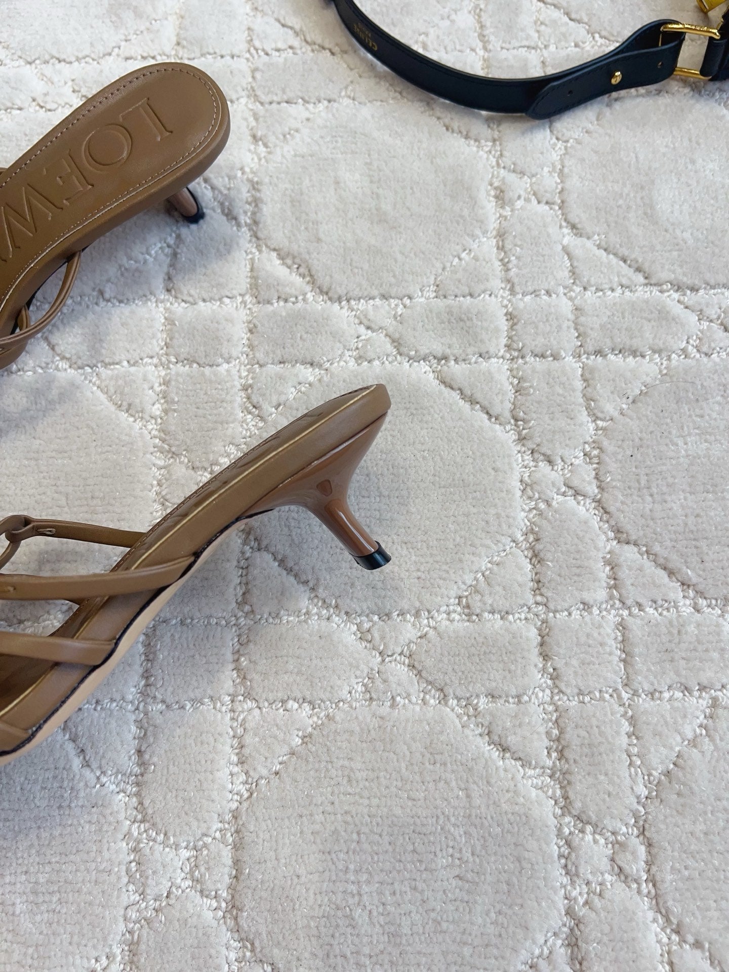 Loew Woven Square-Toe Sandals 3.5cm Dark Brown Lambskin 851671