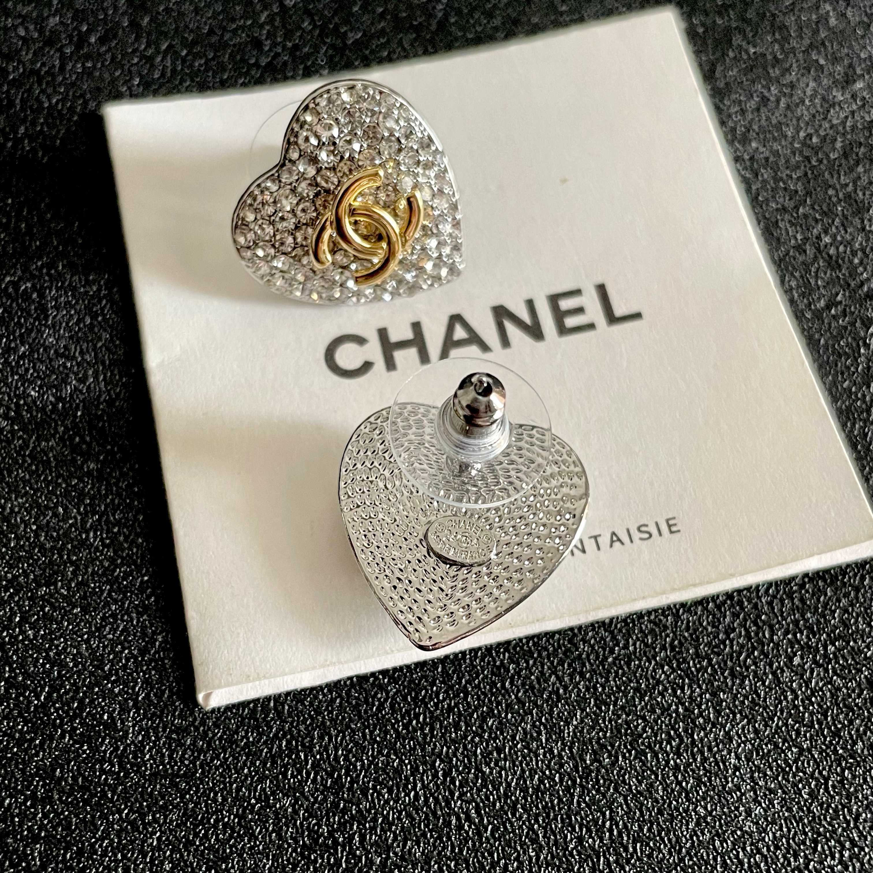 CC Heart Brooch Gold Crystal 659643