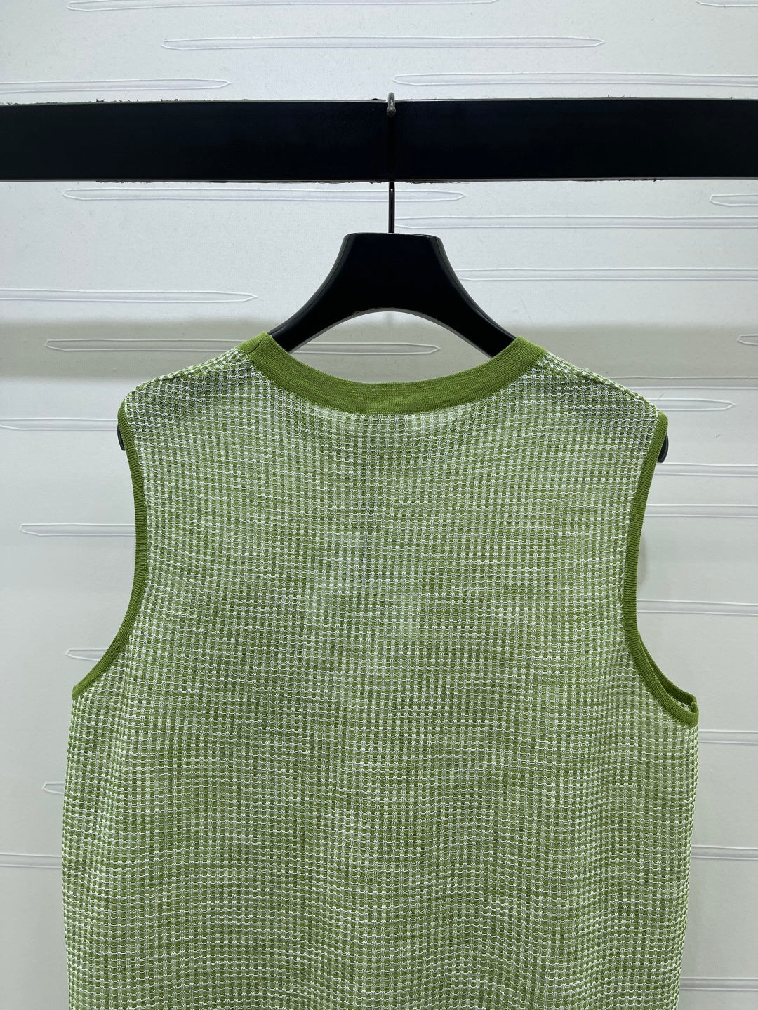 CC Logo Pocket Plaid Knit Vest Tencel 406451