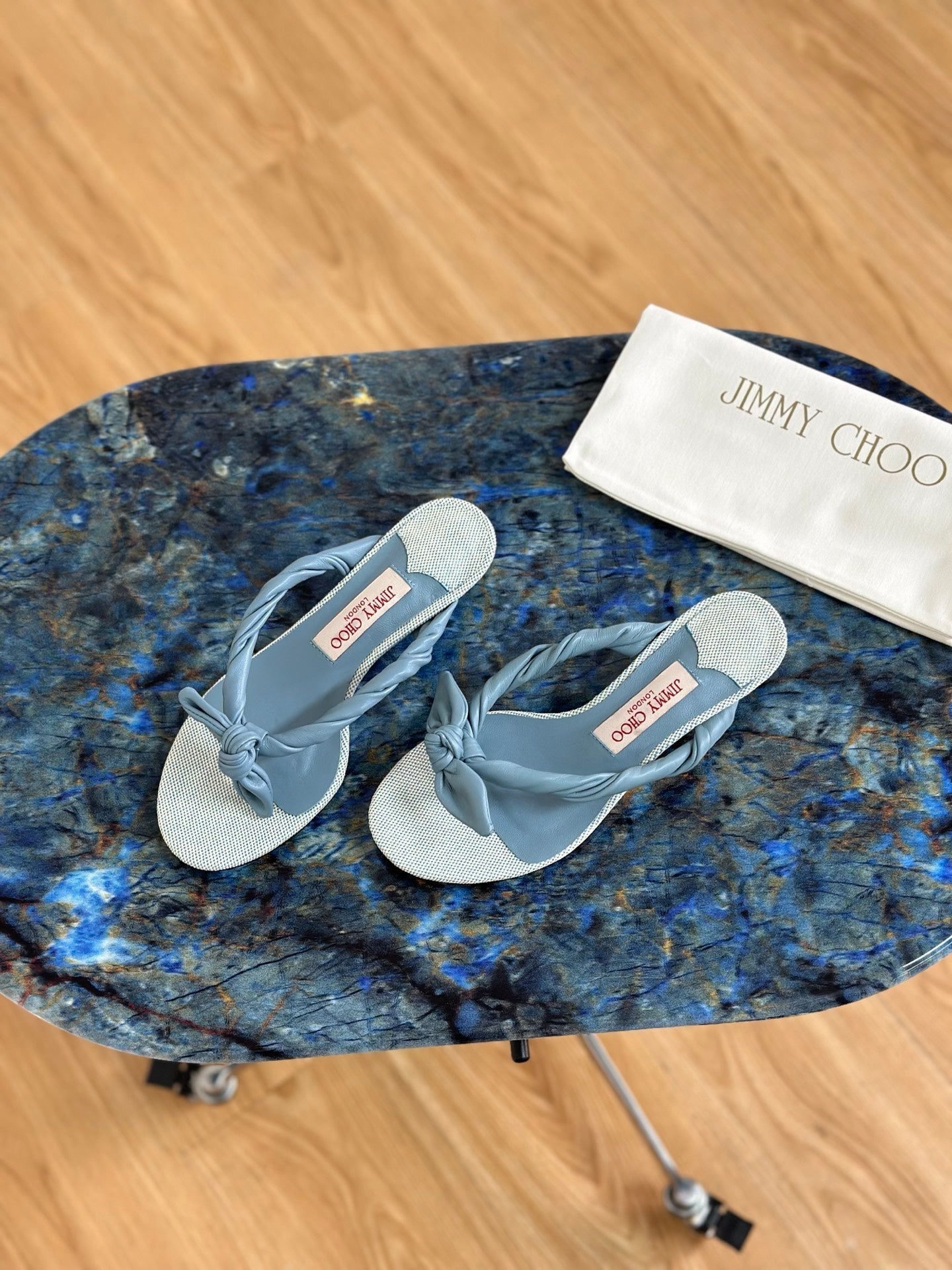 JC Liss 30MM Sandals Blue Leather 929067