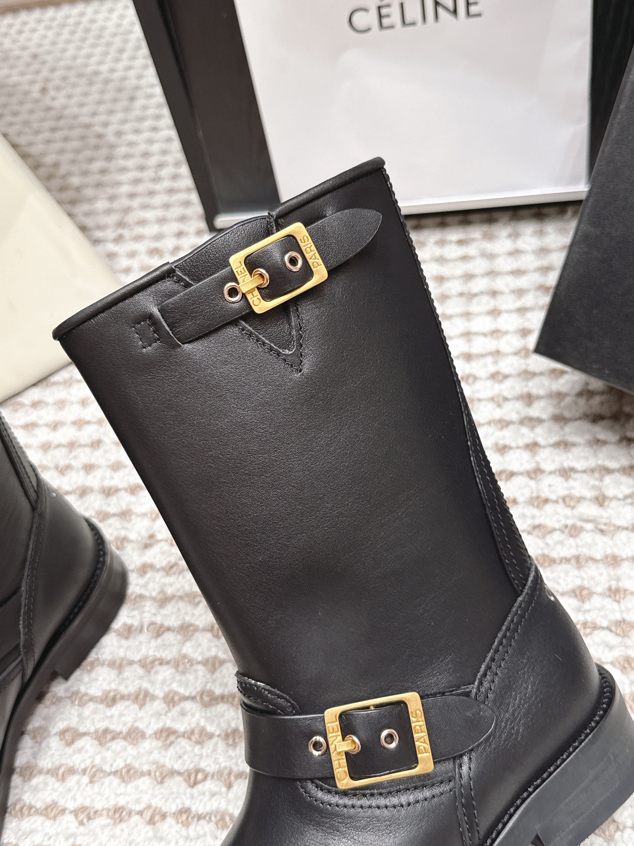 CC 26 Vintage Engineer Boots Black Leather 930517