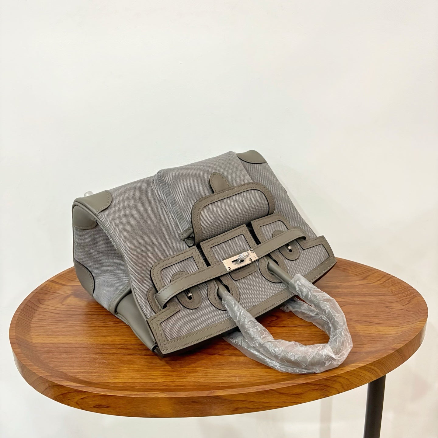 HM Birkin Cargo 25CM Handbag Grey Swift Canvas