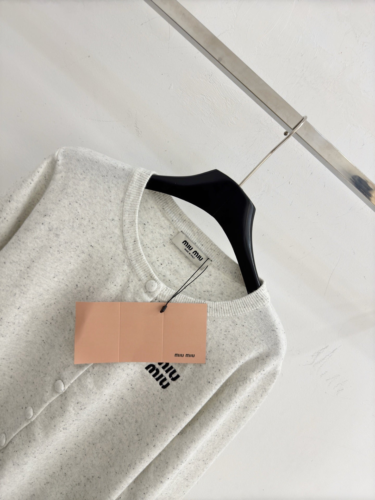 Miu Embroidered Logo Cardigan Wool 801947