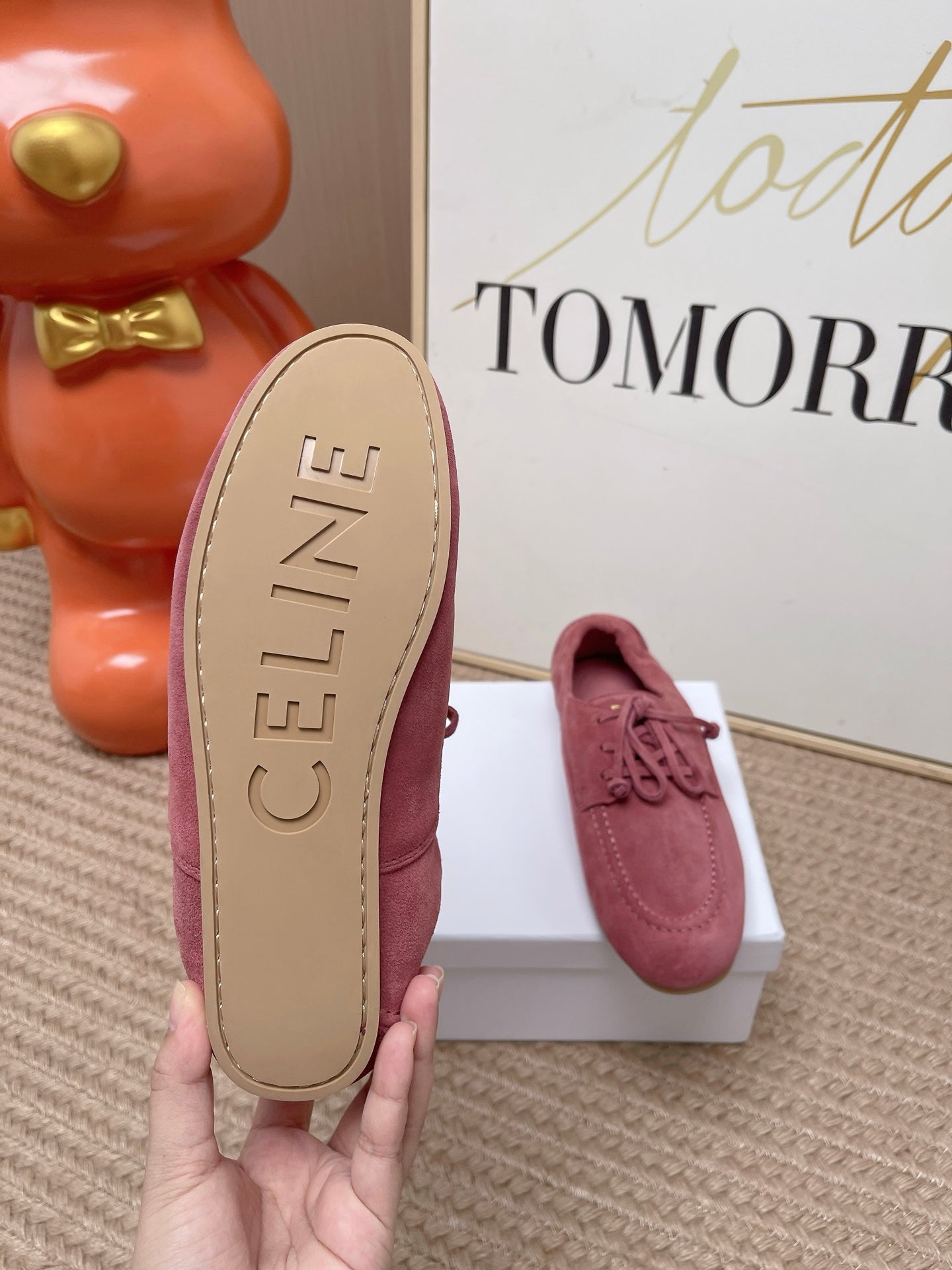 CE Adam Lace-Up Sneakers Dark Pink Suede Calfskin 951086
