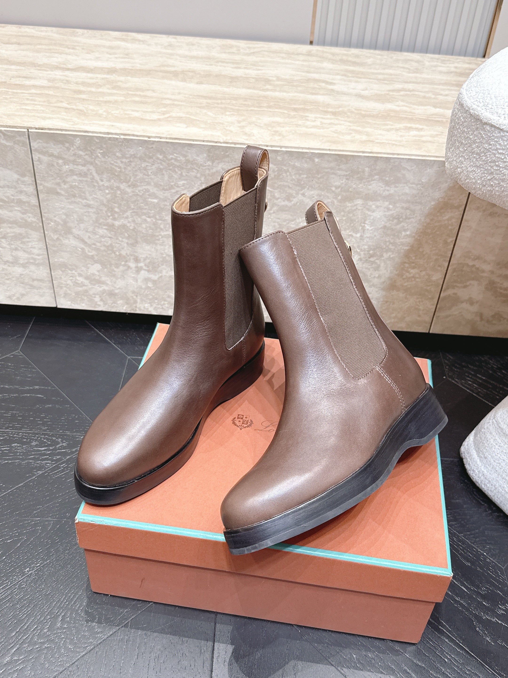 LP Chelsea Boots 3.5CM Brown Leather 954492
