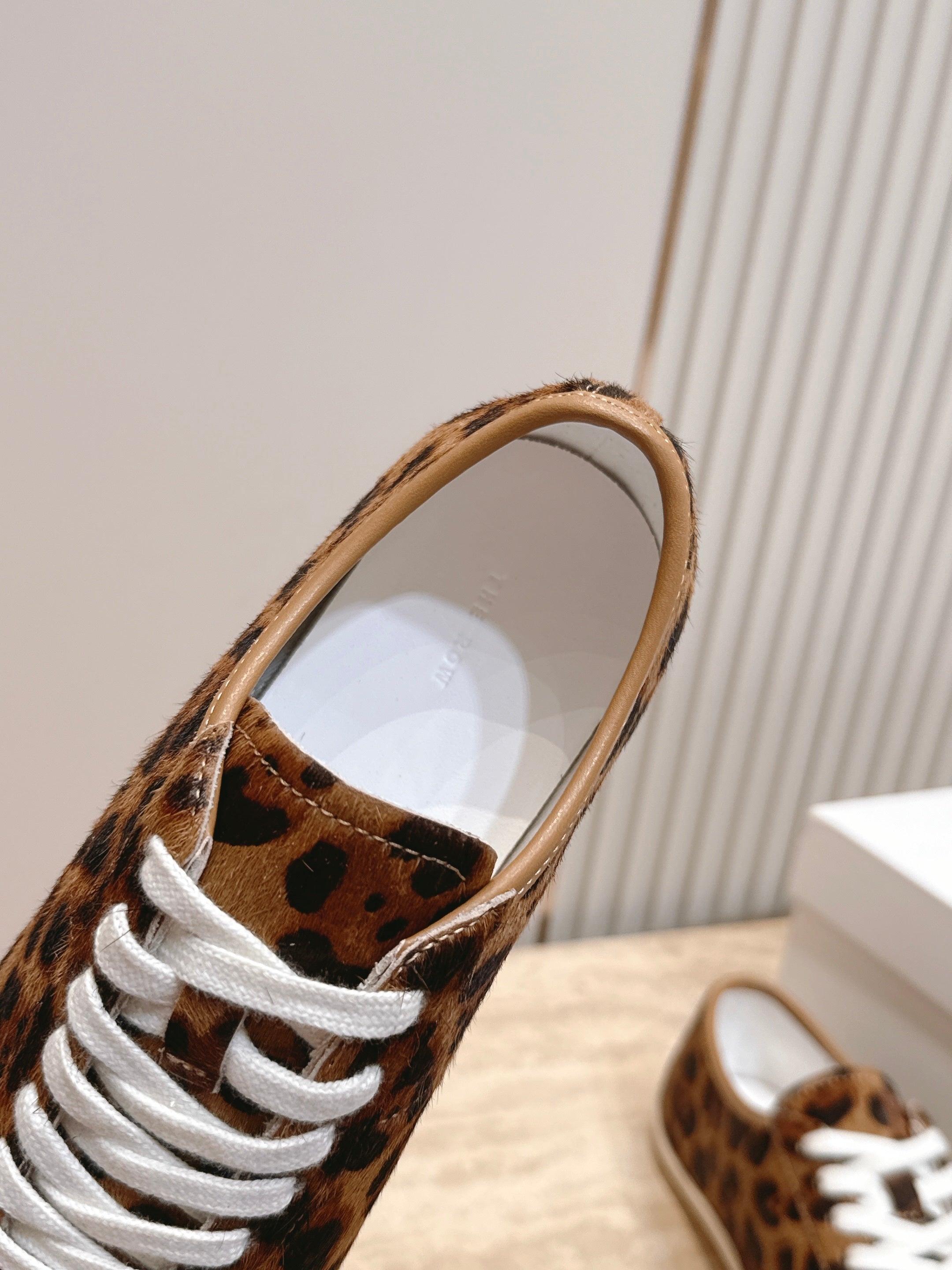 TR Leopard Print Low-Top Sneakers Brown Horsehair 954422