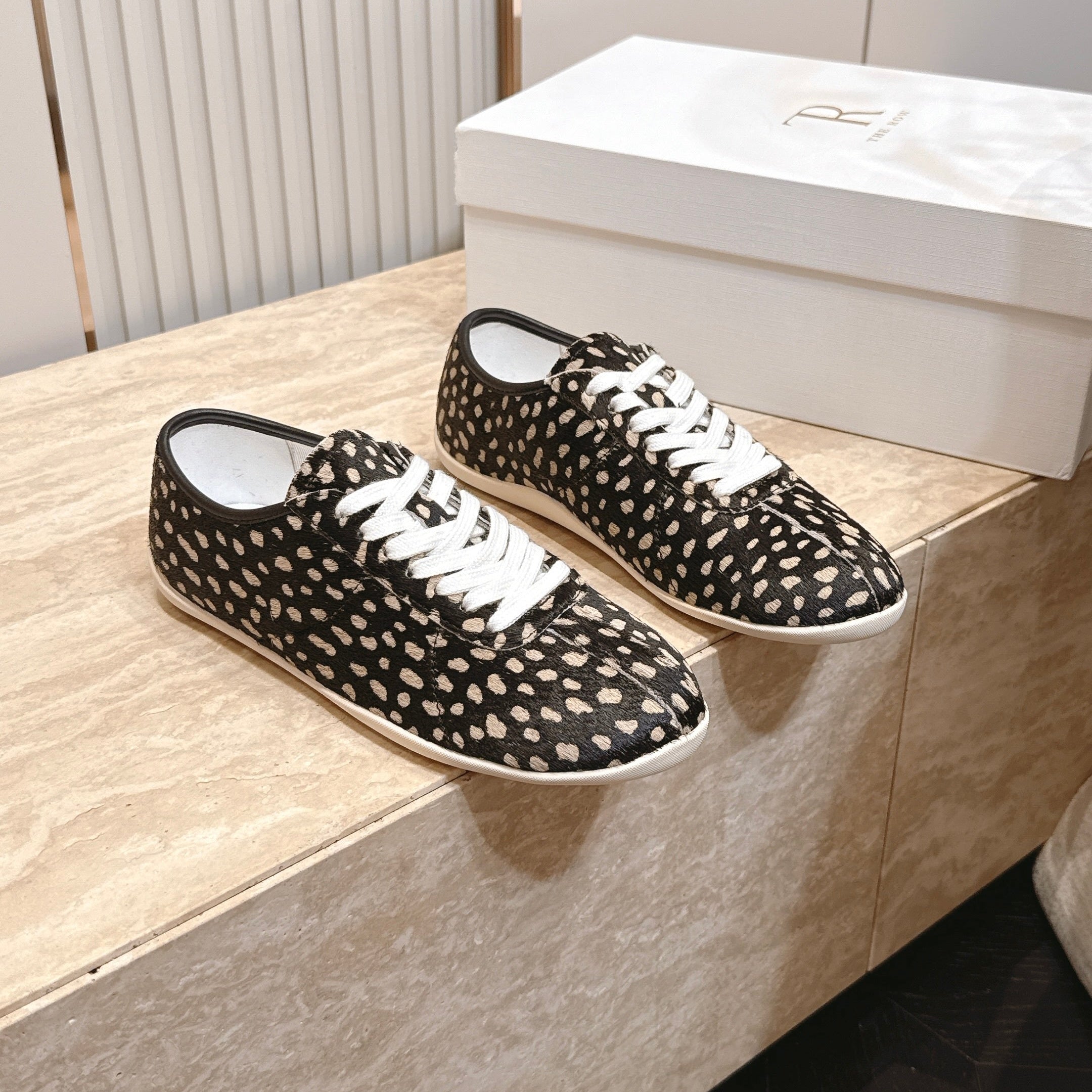 TR Leopard Print Low-Top Sneakers Black Horsehair 954420