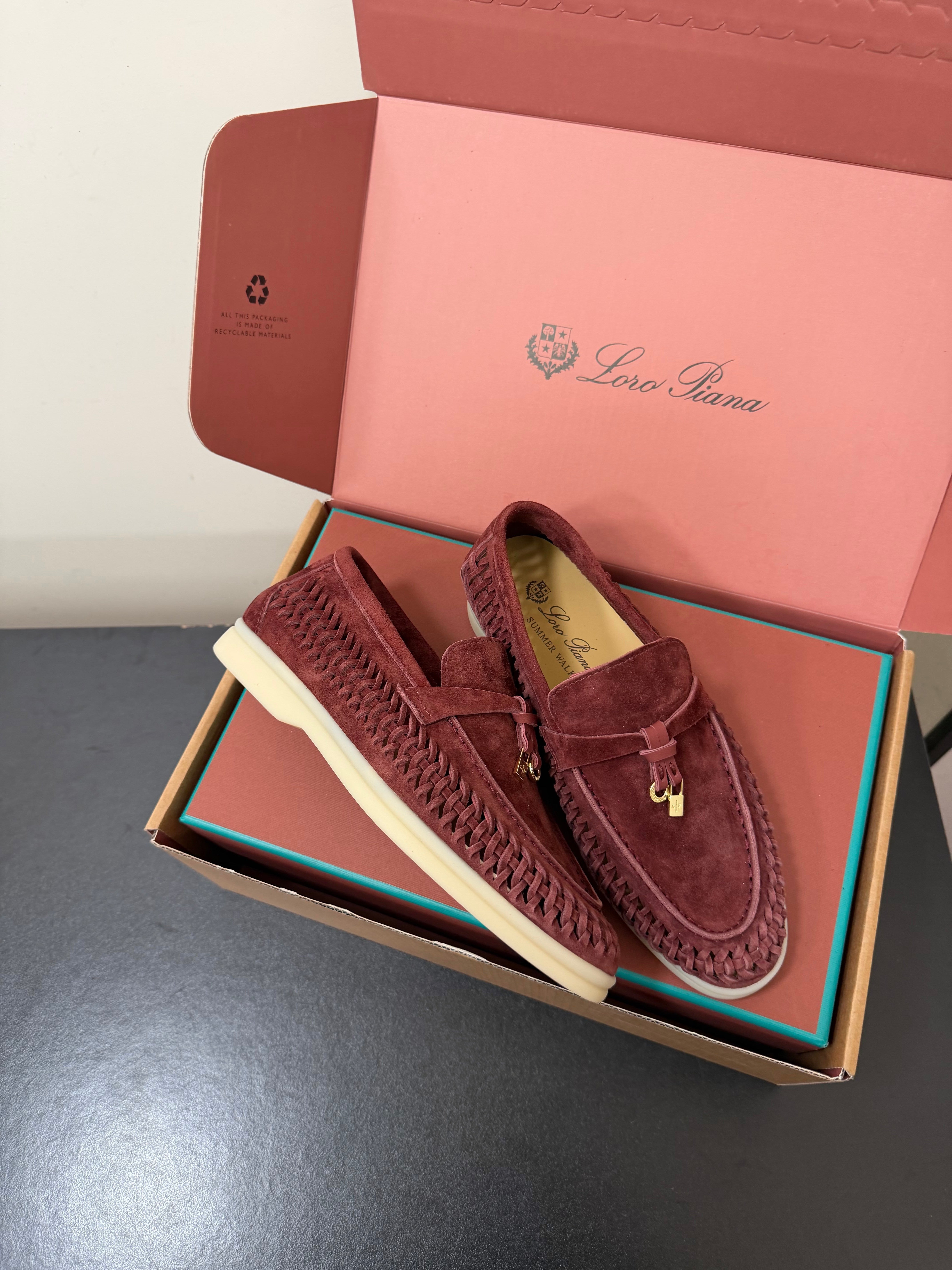LP Summer Charms Walk Loafers Burgundy Suede 984720