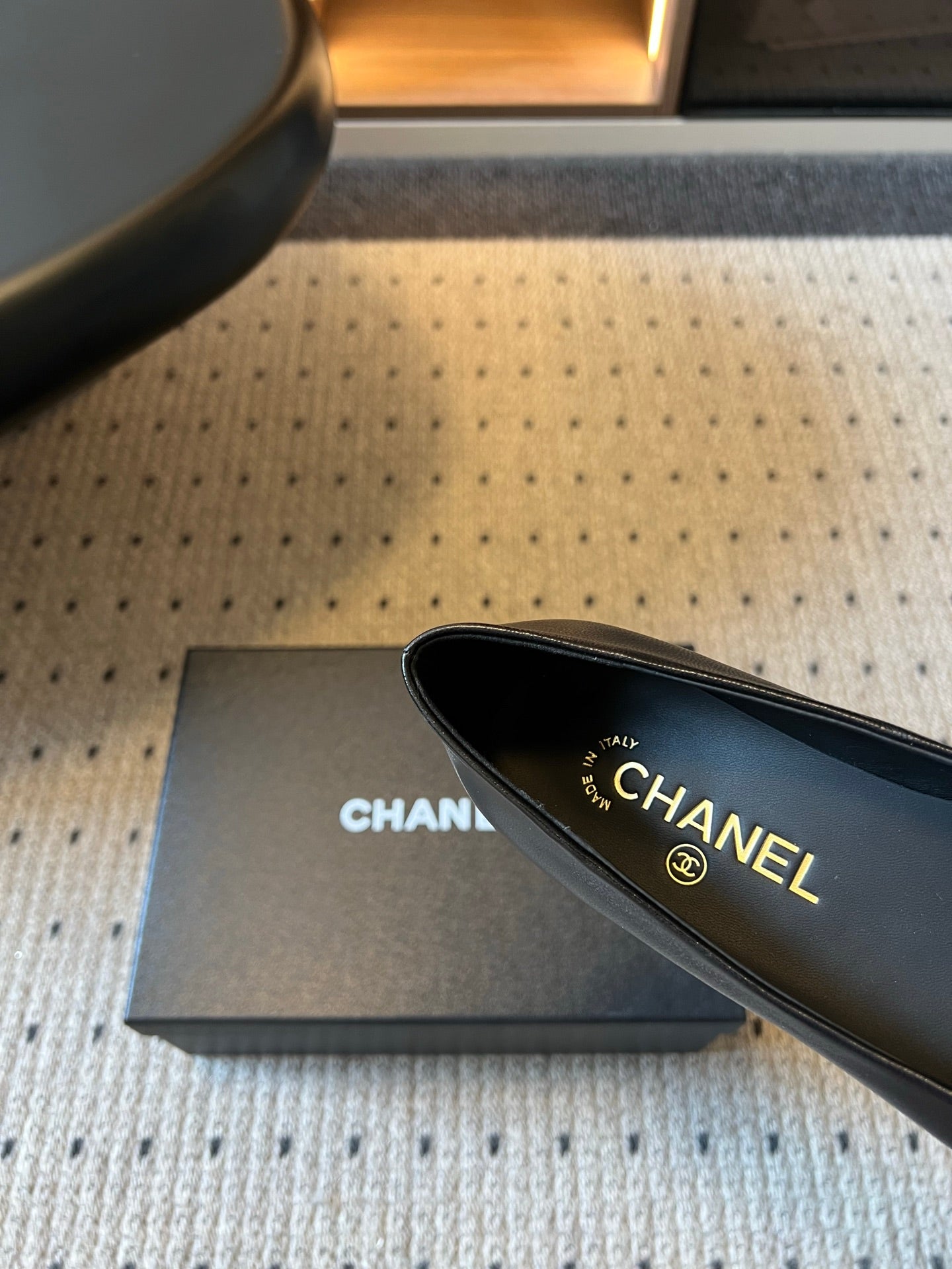 CC Moccasins Logo Black Leather 984300