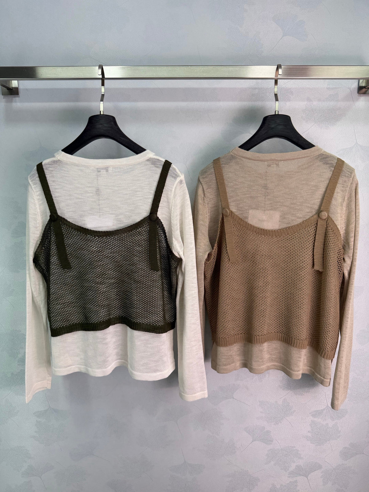 CC Layered Mesh Overlay Top Wool 426061
