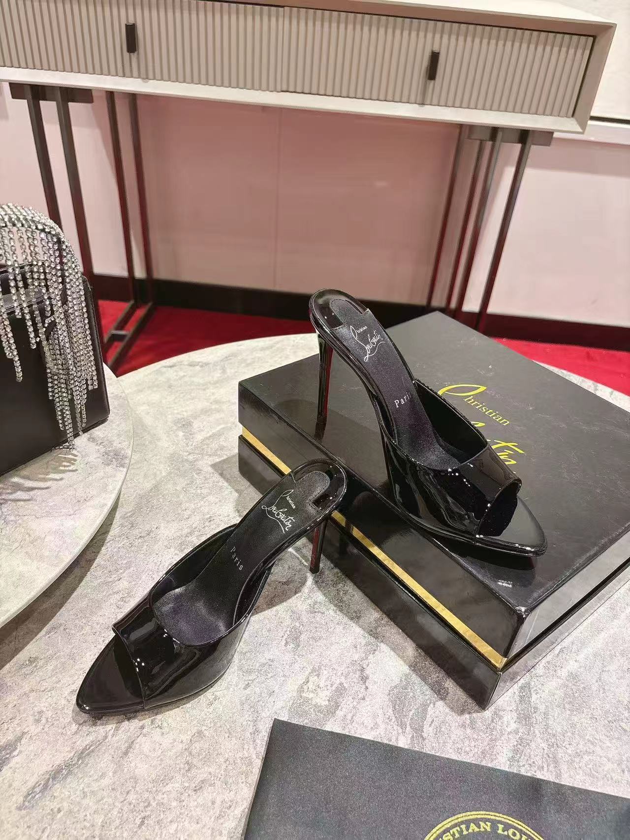 CL Miss Z 80 Mule Black Patent Leather