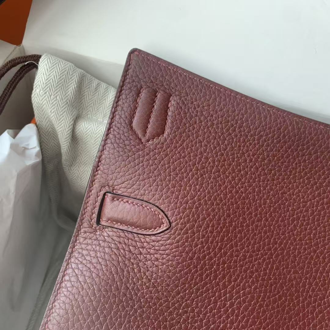 HM Jypsière 28 Bag Burgundy Togo Leather
