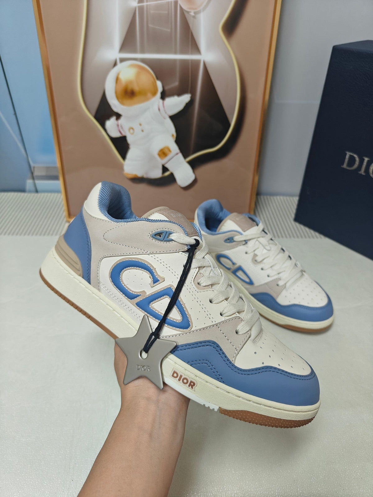 CD 26s Low Top Sneaker White Light Blue Calfskin 391852