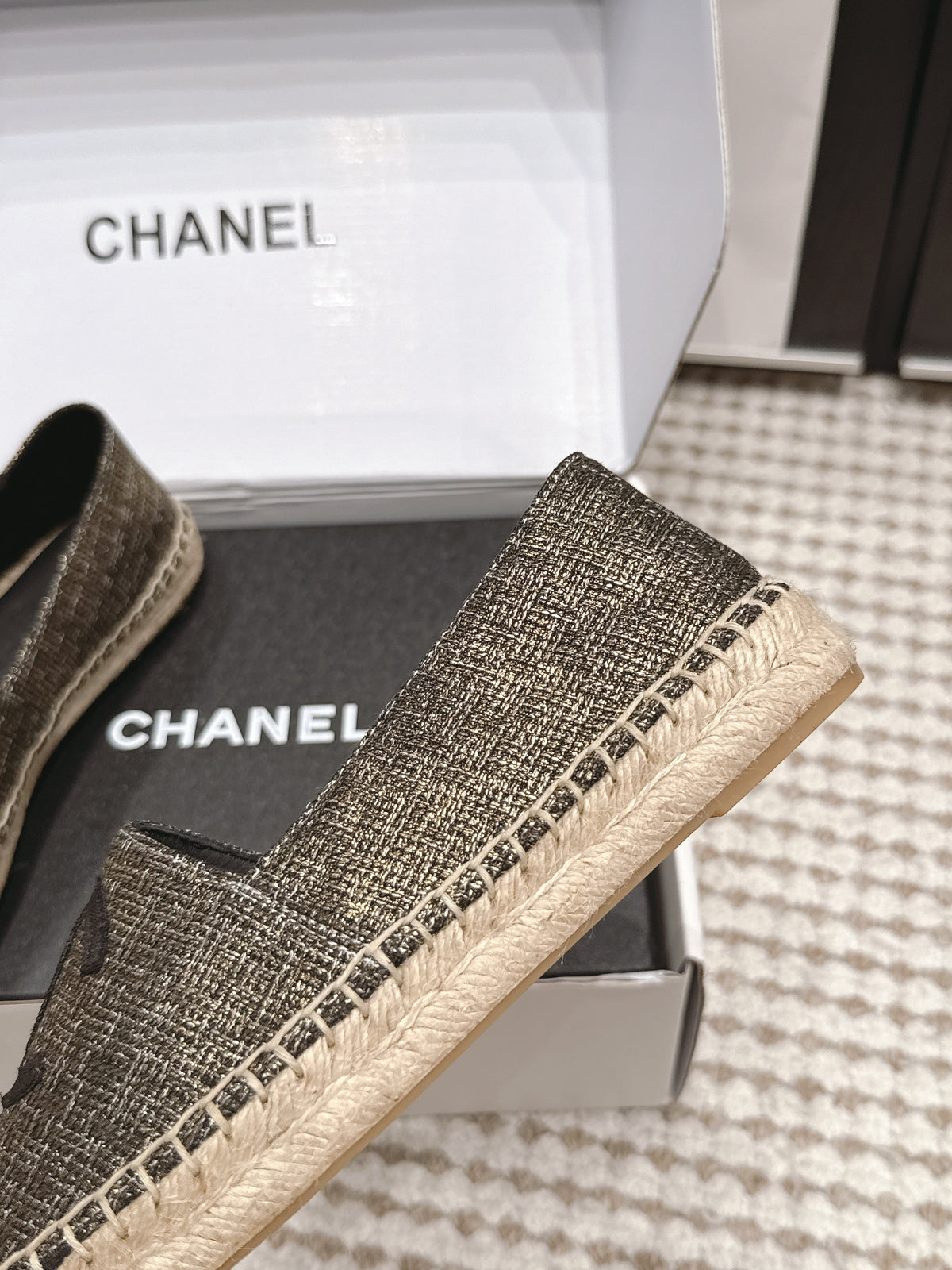 CC 26S Slip-Ons in Gold Bronze Mix Black Fabric
