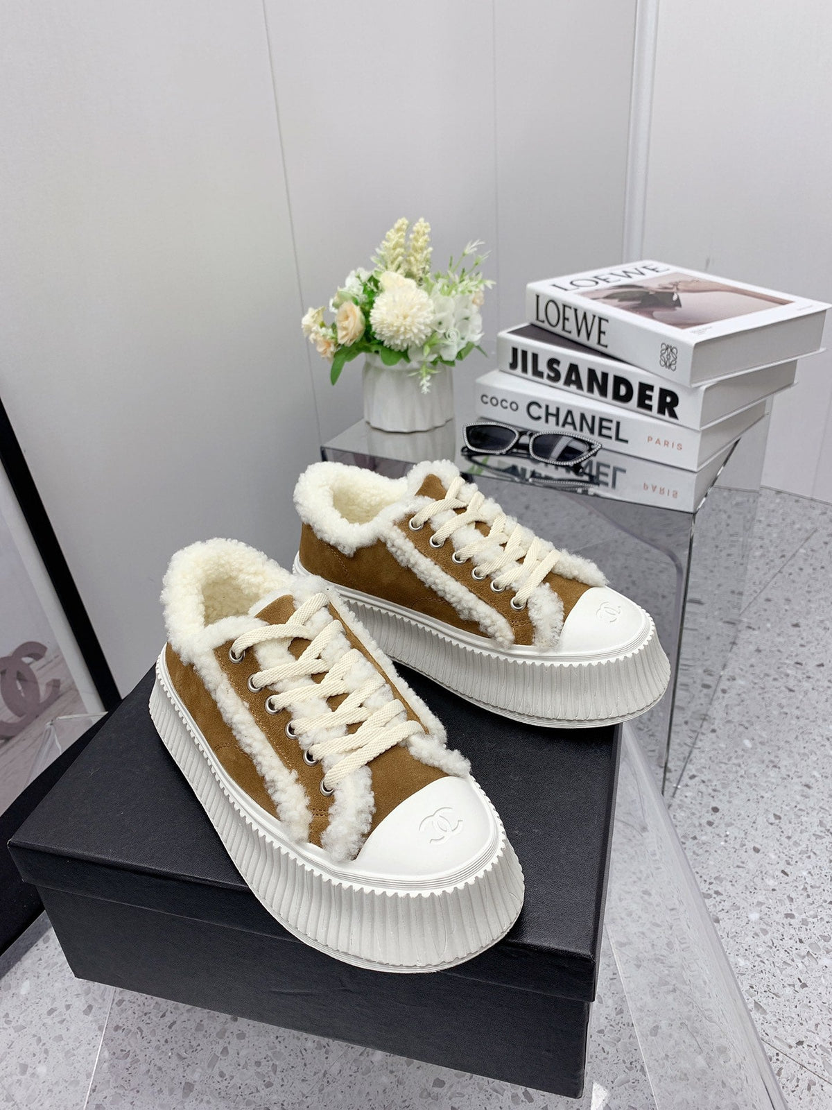 Chanel 2026 Platform Sneakers Suede Wool 162256
