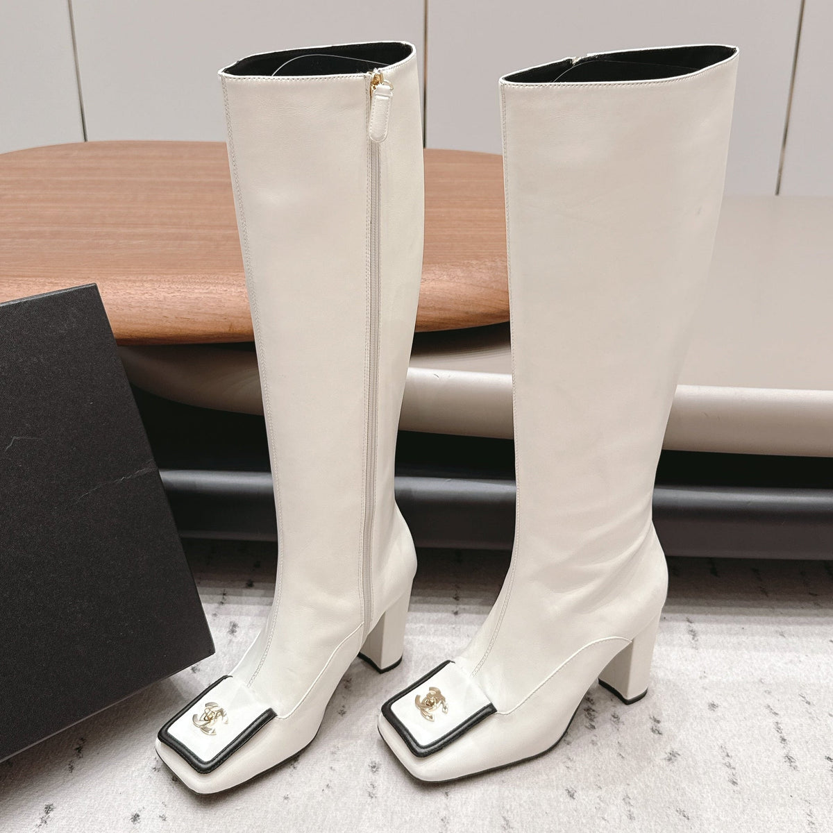Chanel 2026 Square-Toe Boots 95mm Suede Leather 175837
